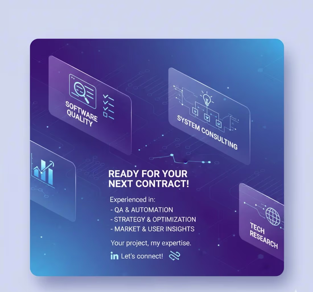 Cover image for Software Tester | Consultant | Researcher ready for your nex...