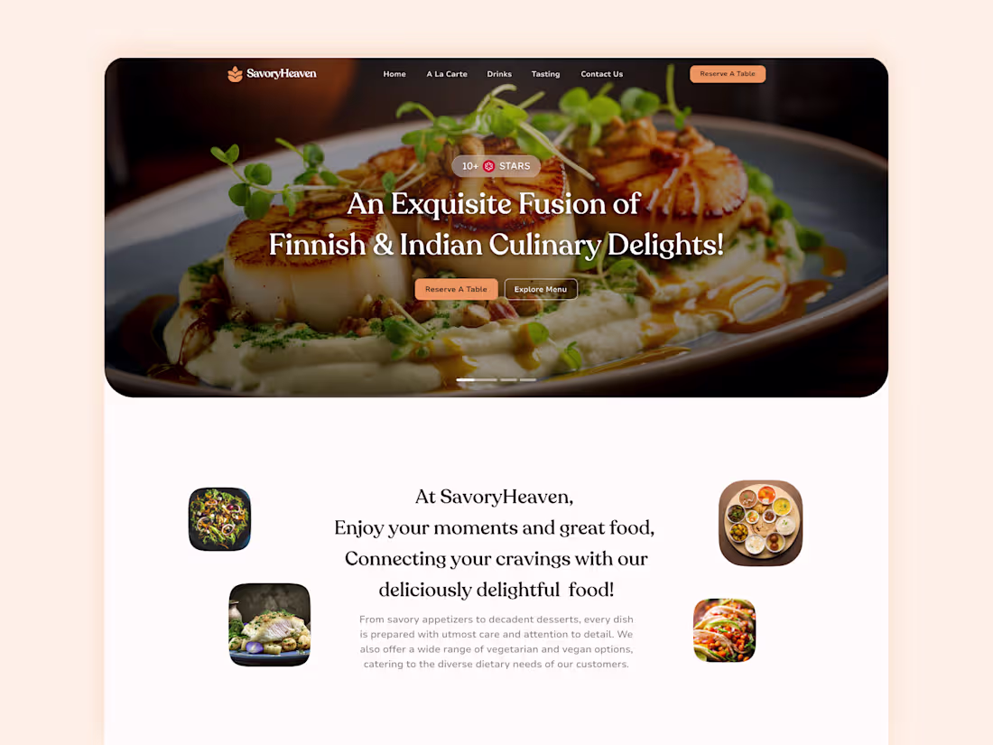 Cover image for SavoryHeaven - Restaurant Website Design