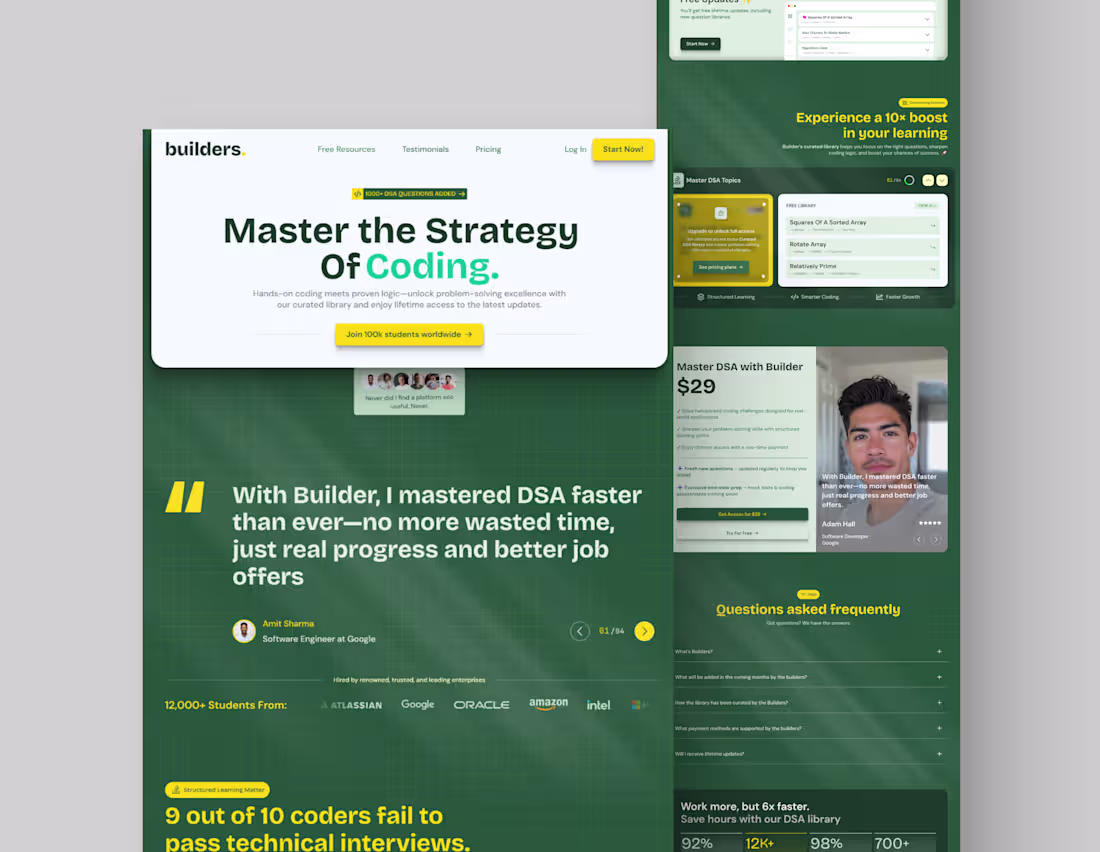 Cover image for Builders: Landing Page Design and Development