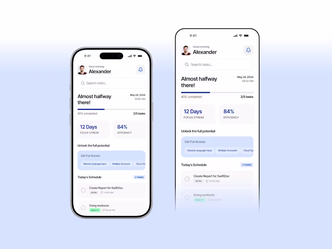 Cover image for Minimal Productivity App UI

Take control