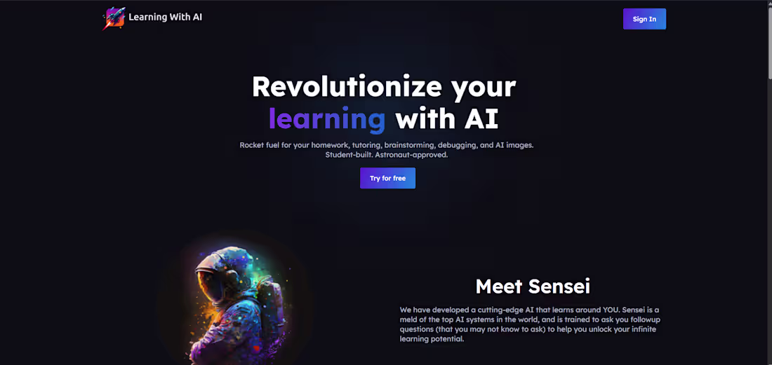 Cover image for AI Learning Platform Development for LearningWith.ai