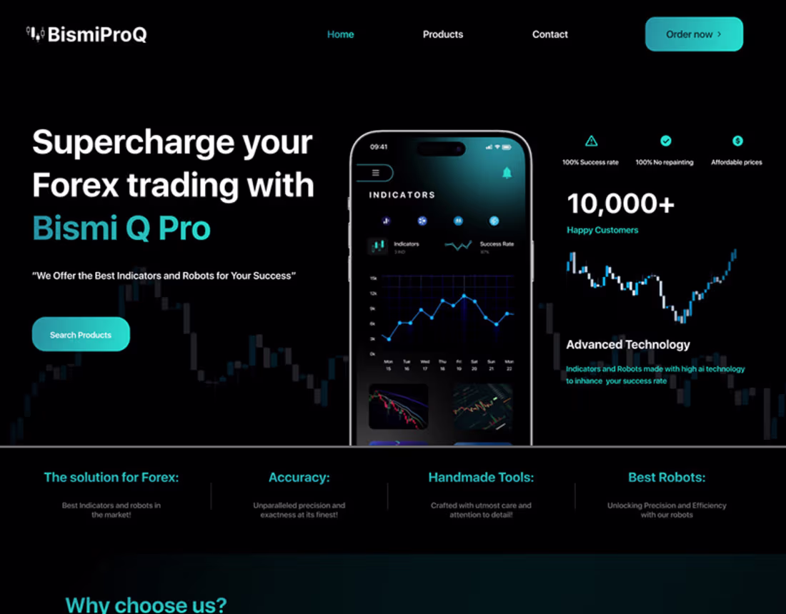Cover image for Trading Website Design for Bismi Pro Q