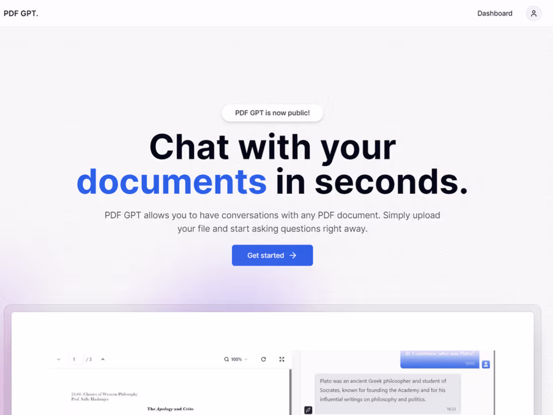 Cover image for PDF GPT - Your Personal PDF Assistant