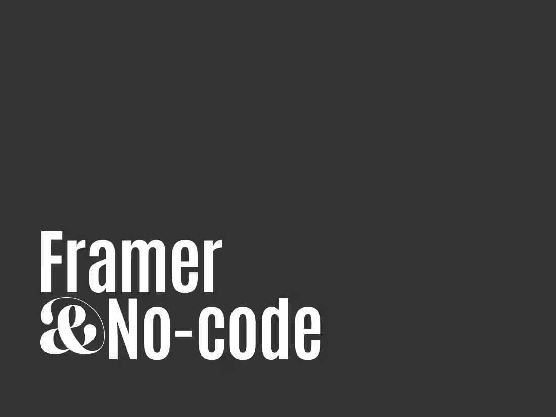 Cover image for No-code Web design / Framer