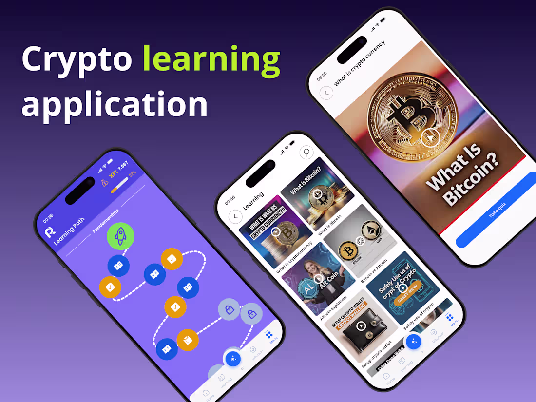 Cover image for Designed a minimal, user-centered crypto learning app that m...