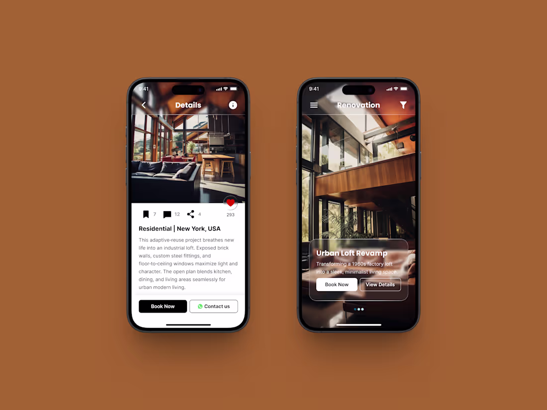 Cover image for Architecture Mobile App Design with Glassmorphism Style