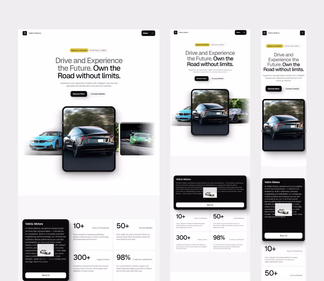 Cover image for Veltrix Motors – Car Display