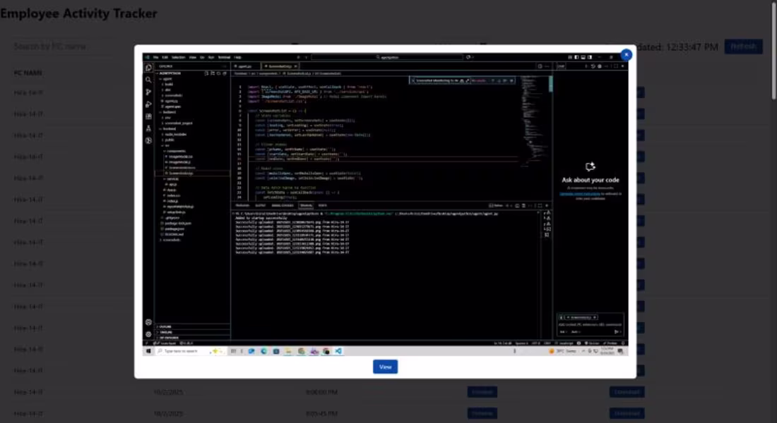 Cover image for Created a full-stack employee monitoring