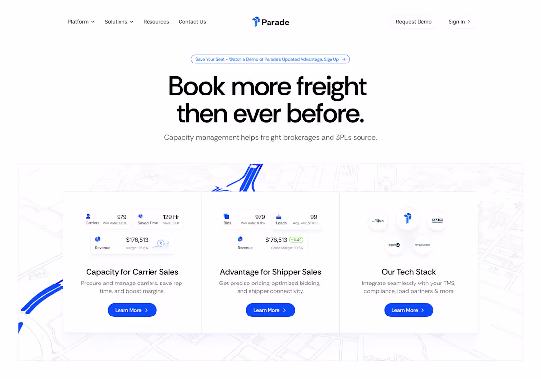 Cover image for Hero section for a capacity management startup