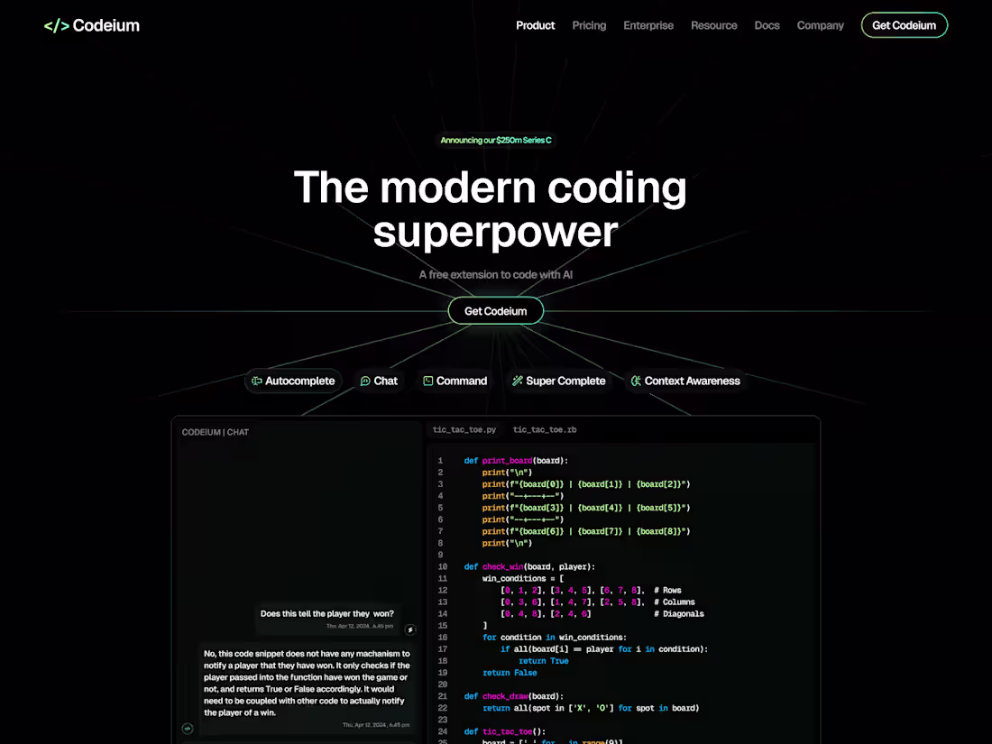 Cover image for Codeium - Website Redesign