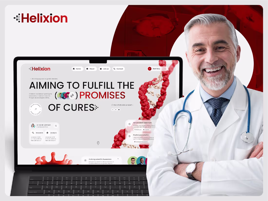 Cover image for Helixion Biomedical & Technology Website UI/UX Design