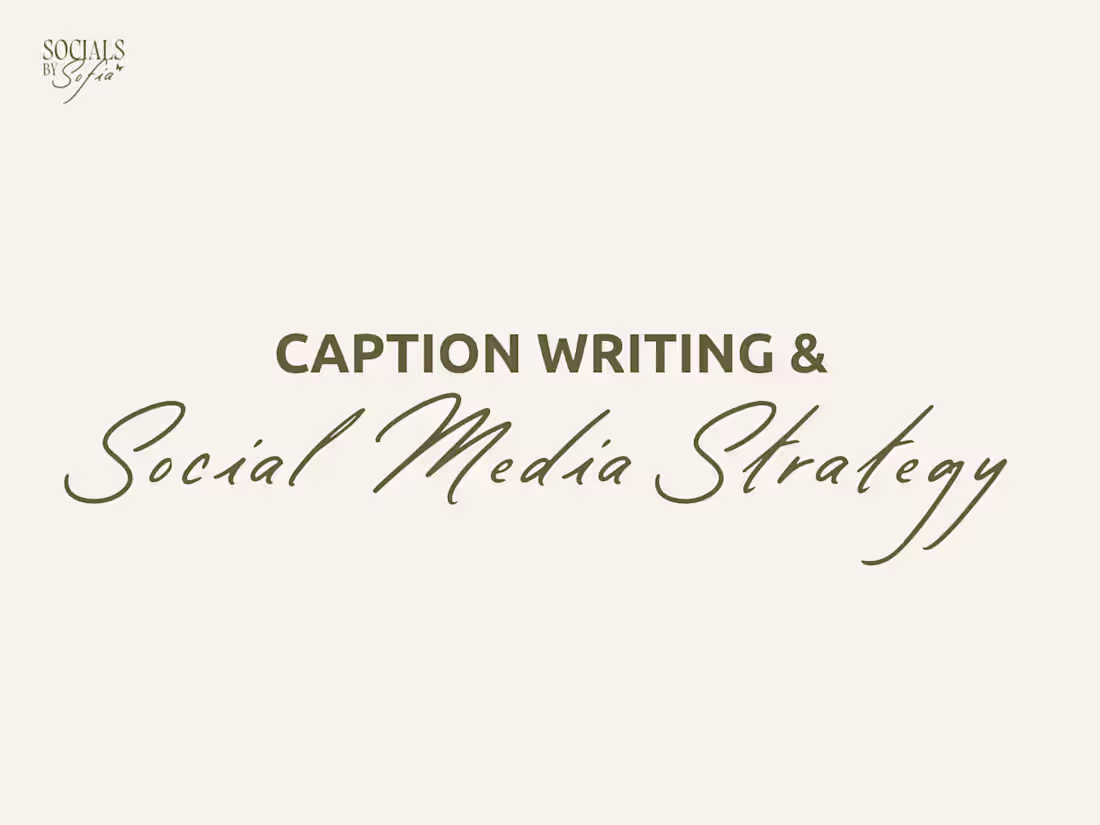 Cover image for Caption Writing + Social Media Strategy