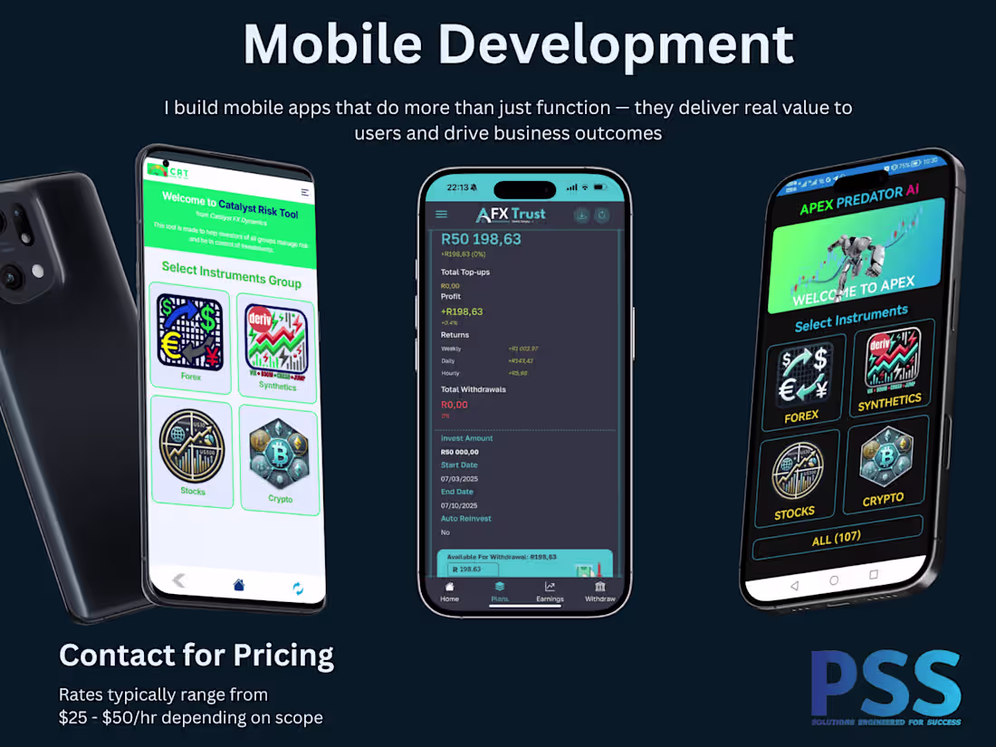 Cover image for Custom Mobile App Development – Android, iOS & Cross-Platform 