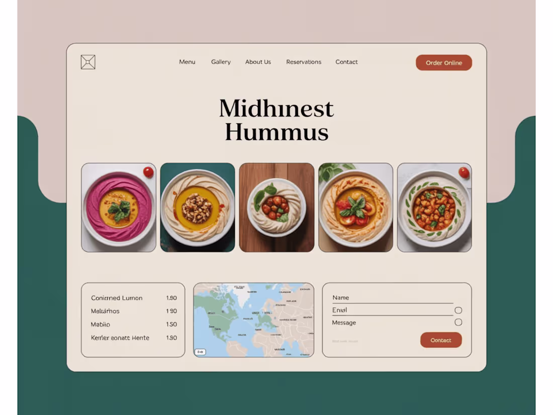 Cover image for Modern Restaurant Website – Mummus Hummus