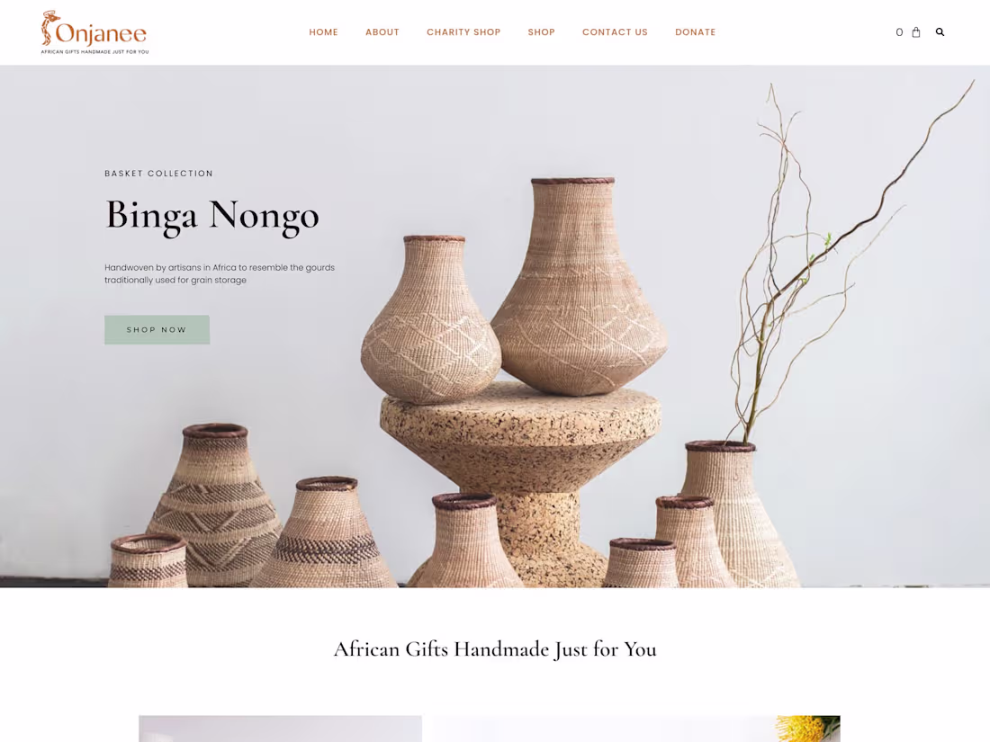 Cover image for ONJANEE – African Gifts Handmade Just for You
