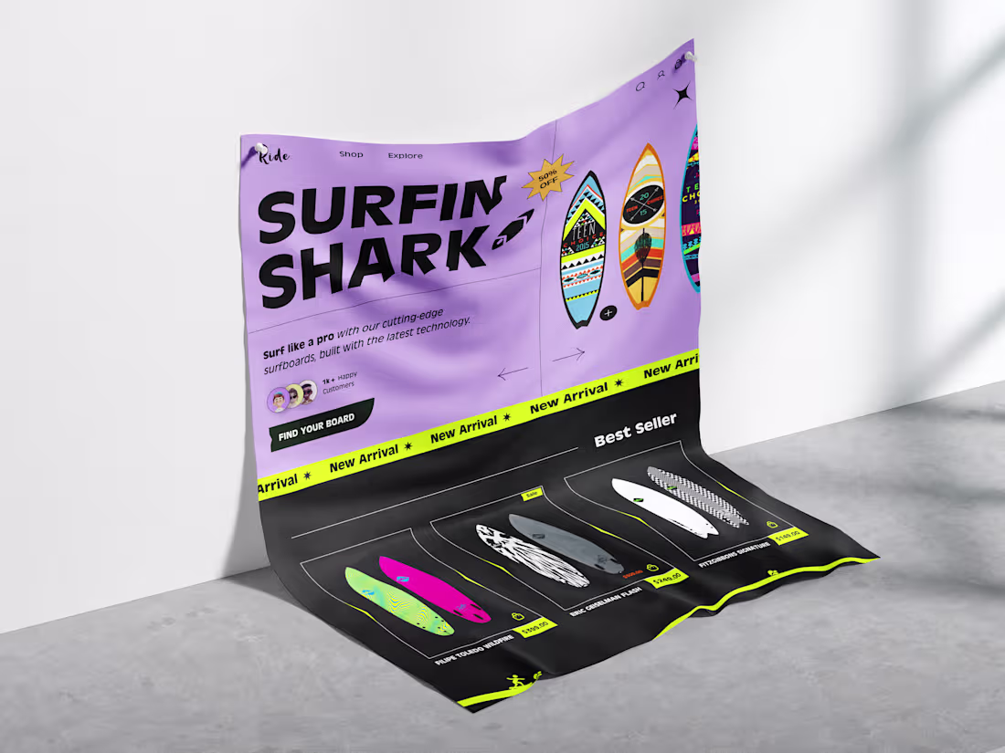 Cover image for Surf Shop Online Website Homepage Redesign for Shopify