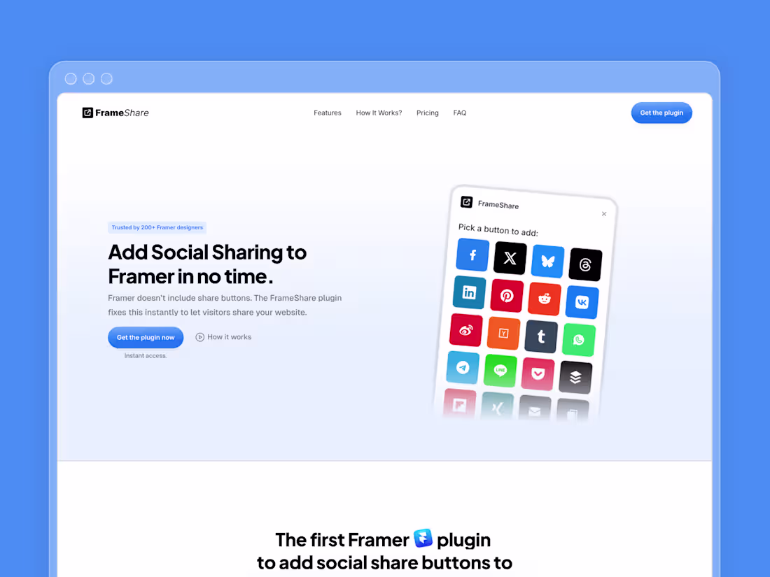 Cover image for FrameShare | Website for Framer Plugin