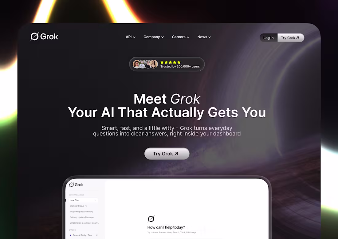 Cover image for Grok's Hero Redesign Sameer