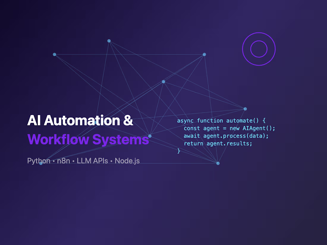 Cover image for AI Automation & Workflow Systems
