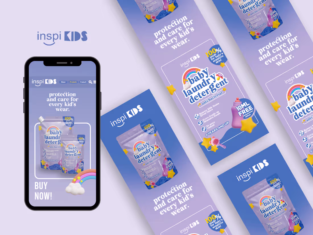 Cover image for Label & Packaging Design for InspiKIDS Baby Merchandise 