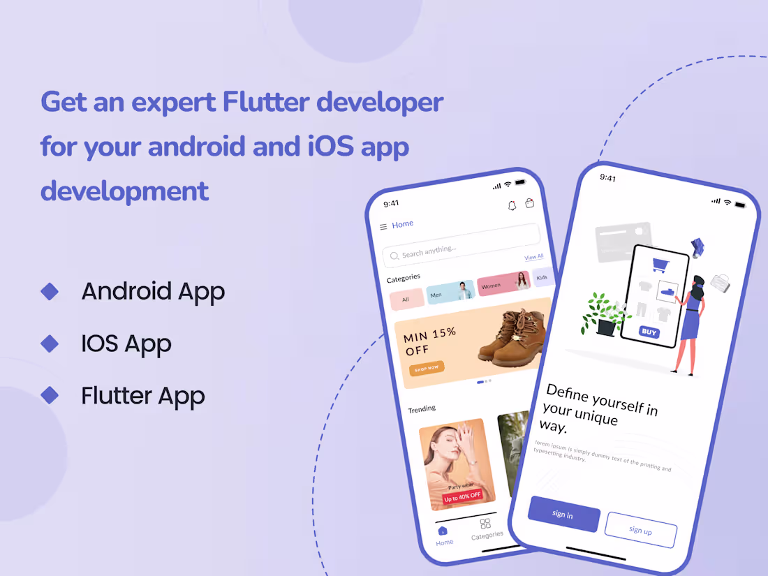 Cover image for Get an expert Flutter developer for your android and iOS app dev