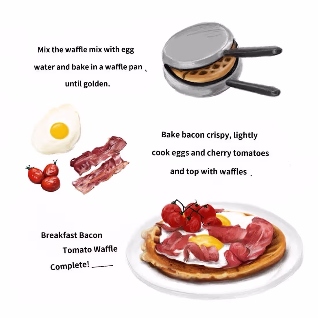 Cover image for Simple Cooking Recipe Card_ morning waffle