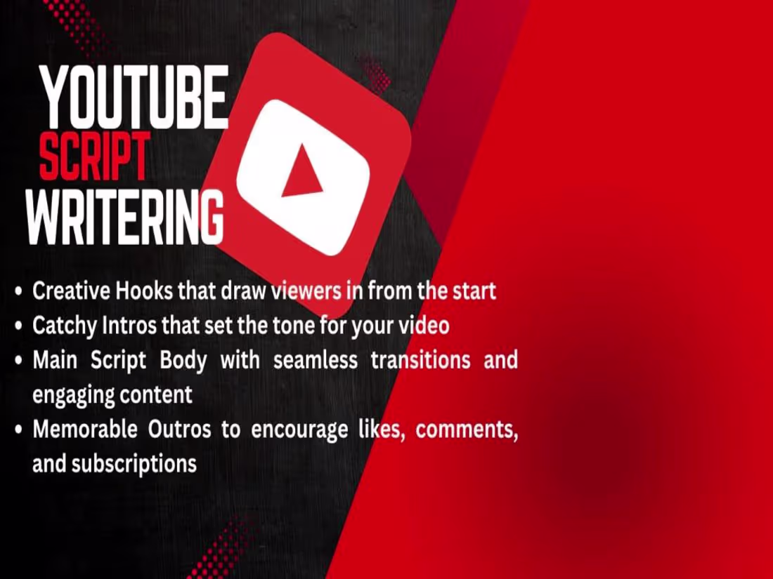 Cover image for You will get Receive an engaging YouTube script.