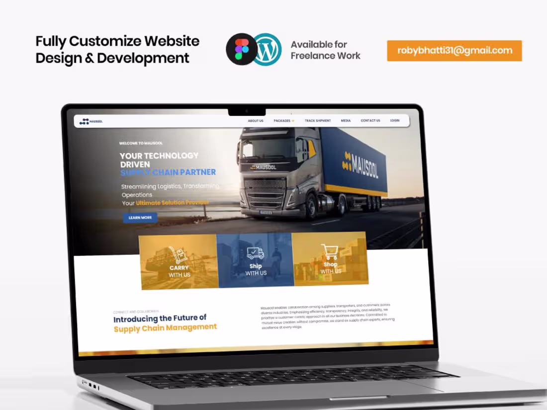 Cover image for Mausool Truck Shipment Website
