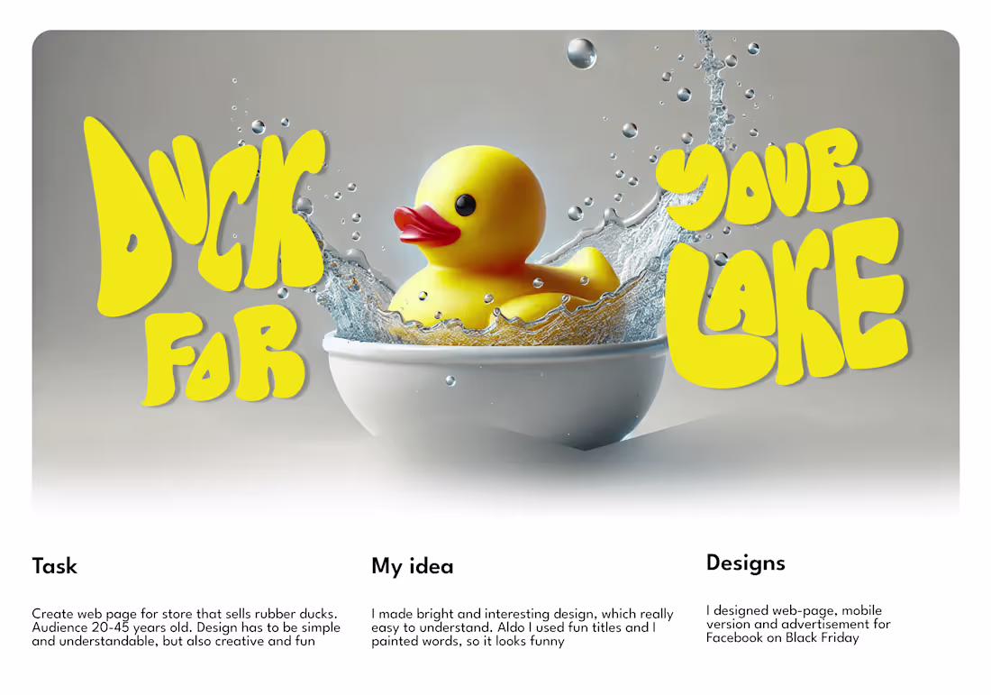 Cover image for Landing for store that sells rubber ducks