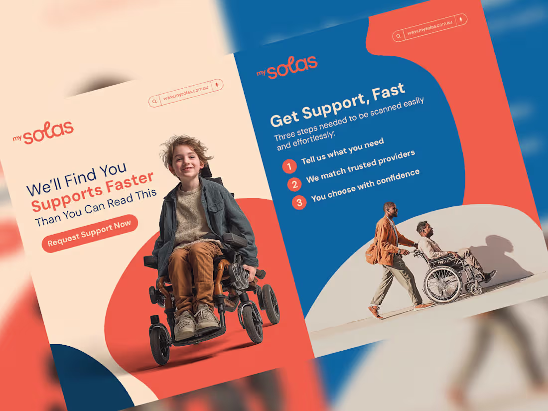 Cover image for Created clean, inclusive visuals for MySolas, a disability s...