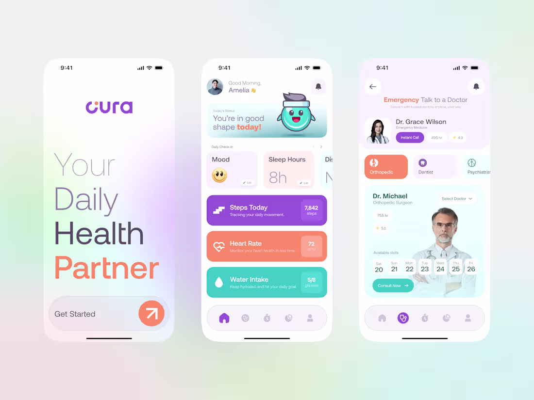 Cover image for AI Healthcare / Telemedicine / AI Health app UI Design