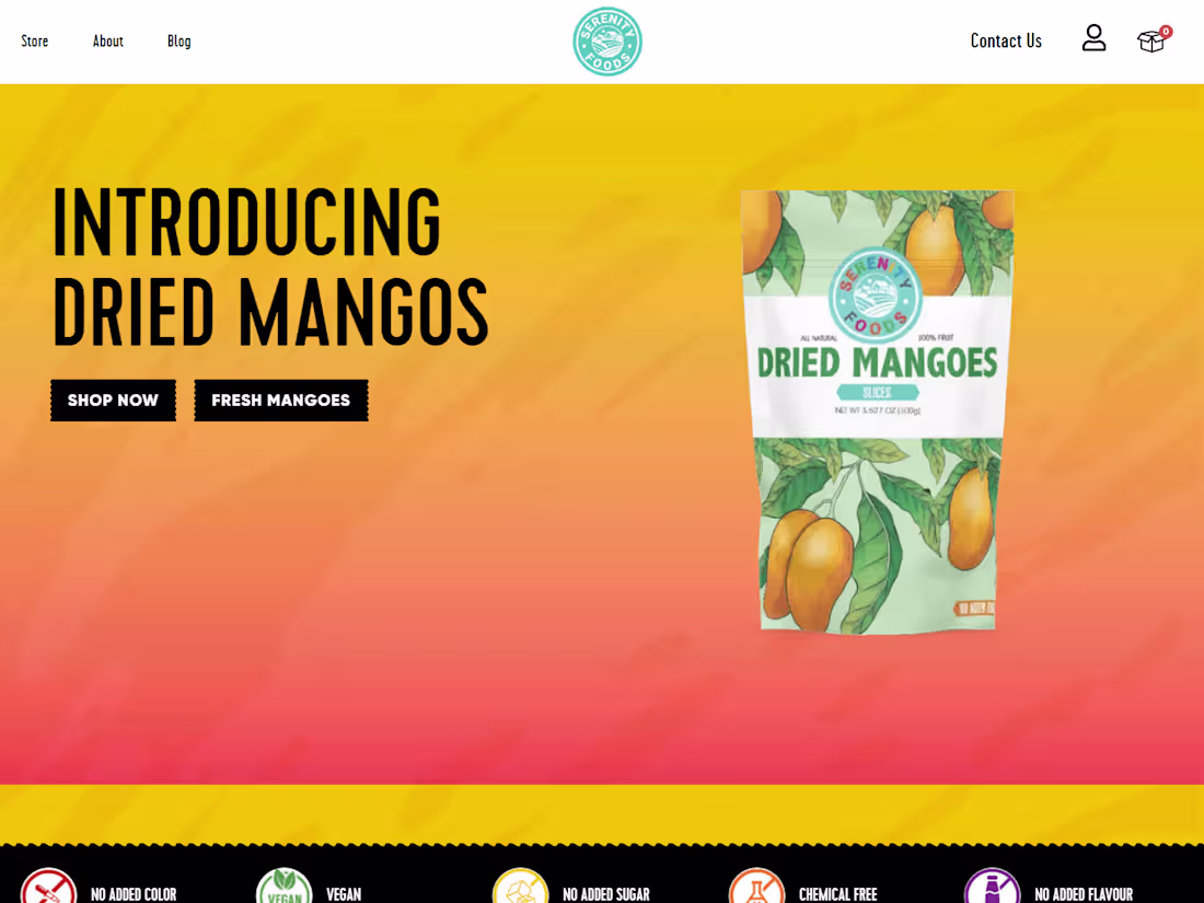 Cover image for Serenity Foods eCommerce 