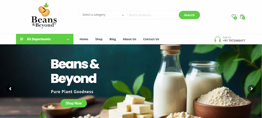 Cover image for Beans and Beyond – Organic Product Website