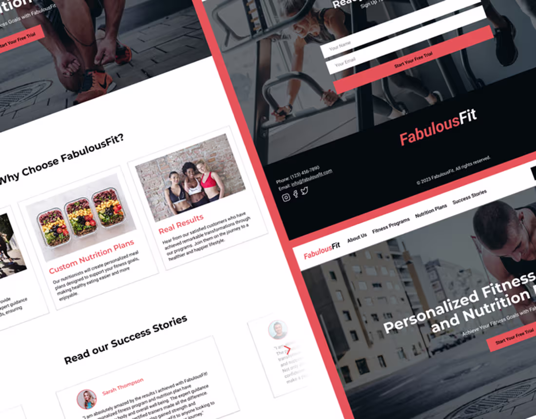 Cover image for FitnessFit Landing Page