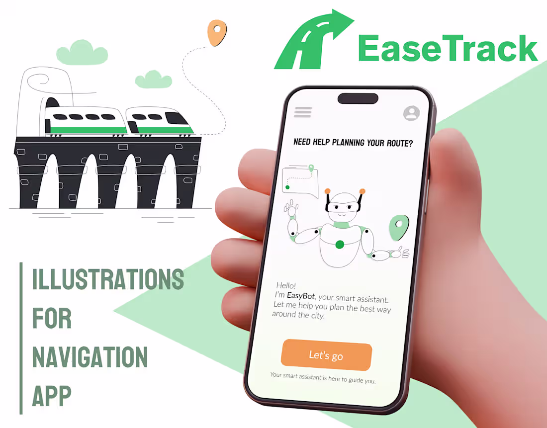 Cover image for EaseTrack – Smart City Navigation App Illustrations