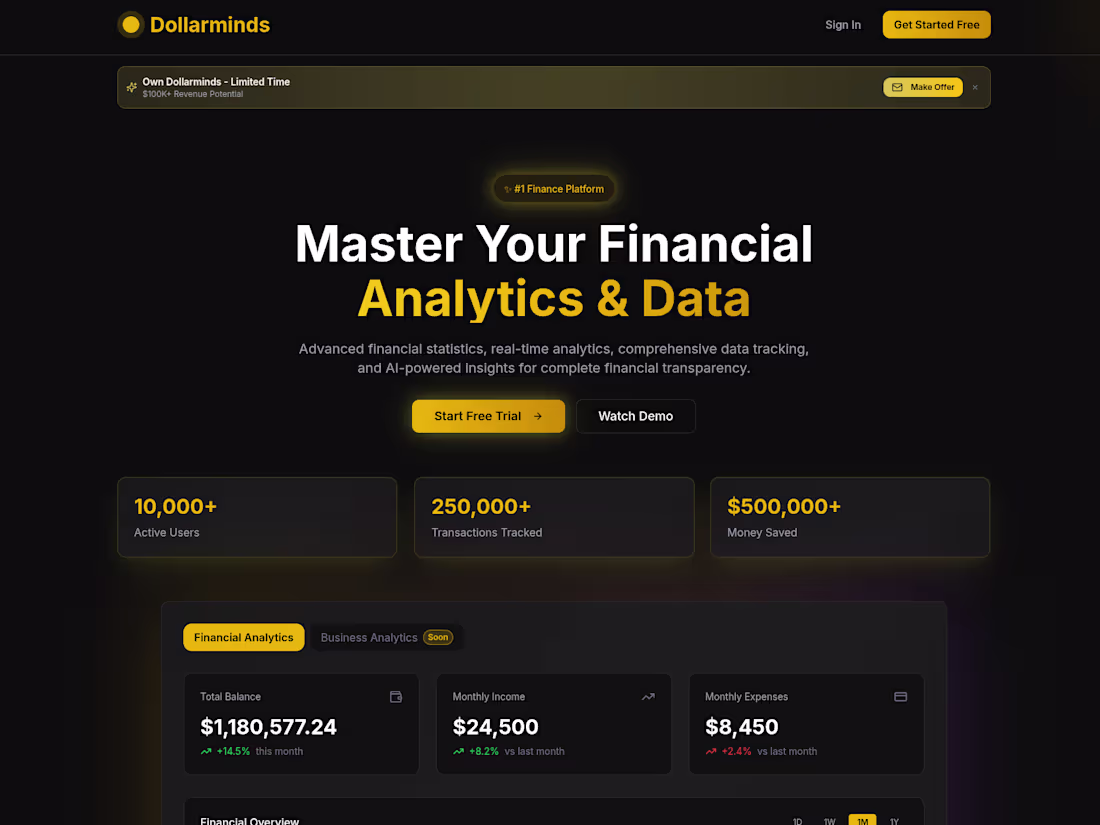 Cover image for Dollarminds Financial Management Platform - OPPORTUNITY!