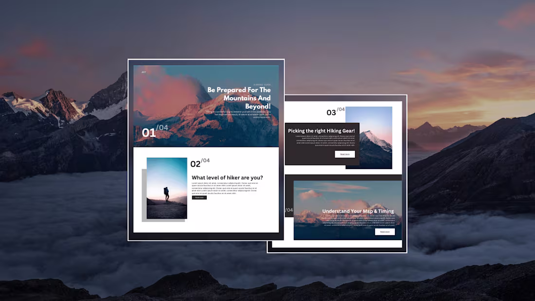 Cover image for Hiking Blog , web design