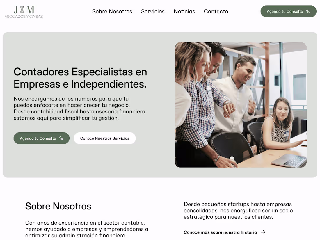 Cover image for J&M Accountants online Presence