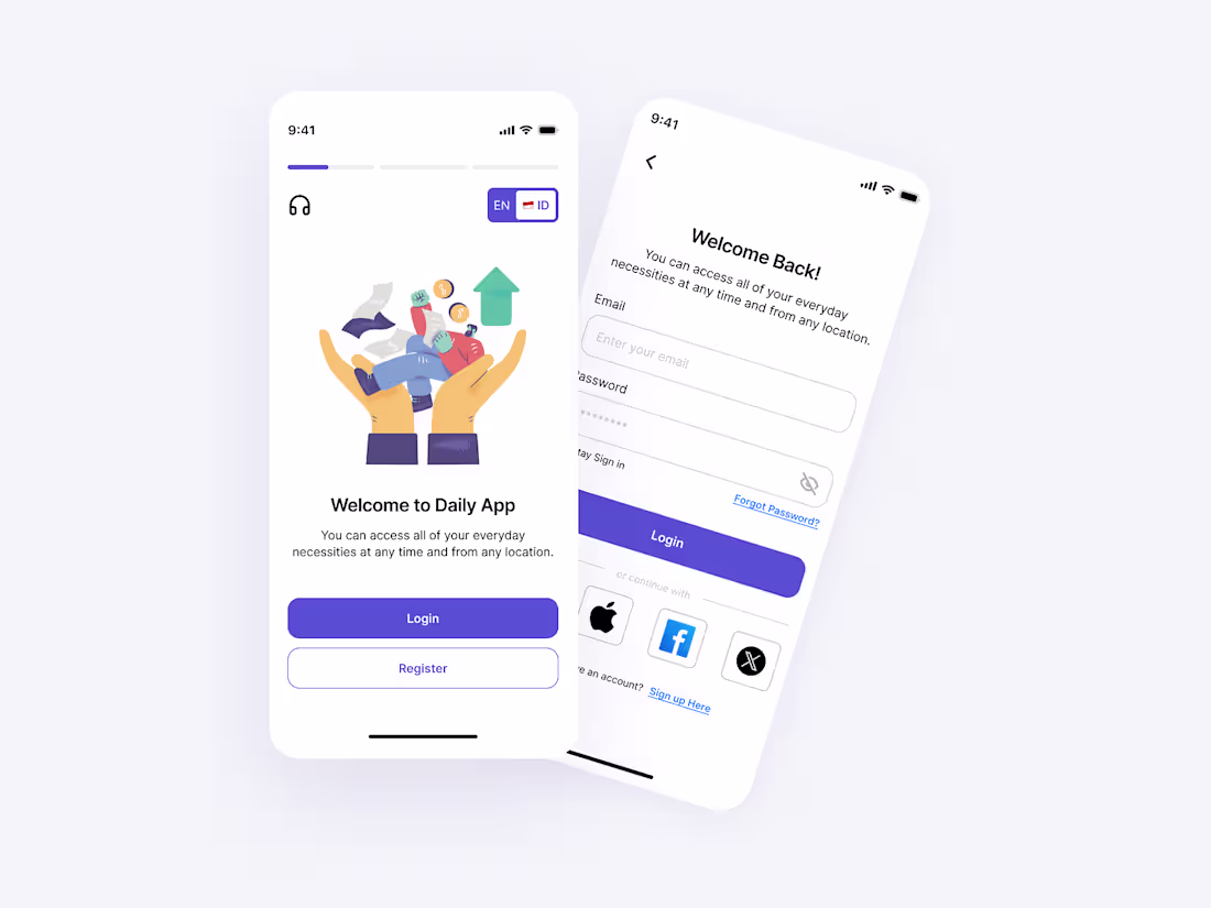 Cover image for Login Screen Mobile App (Finance App)