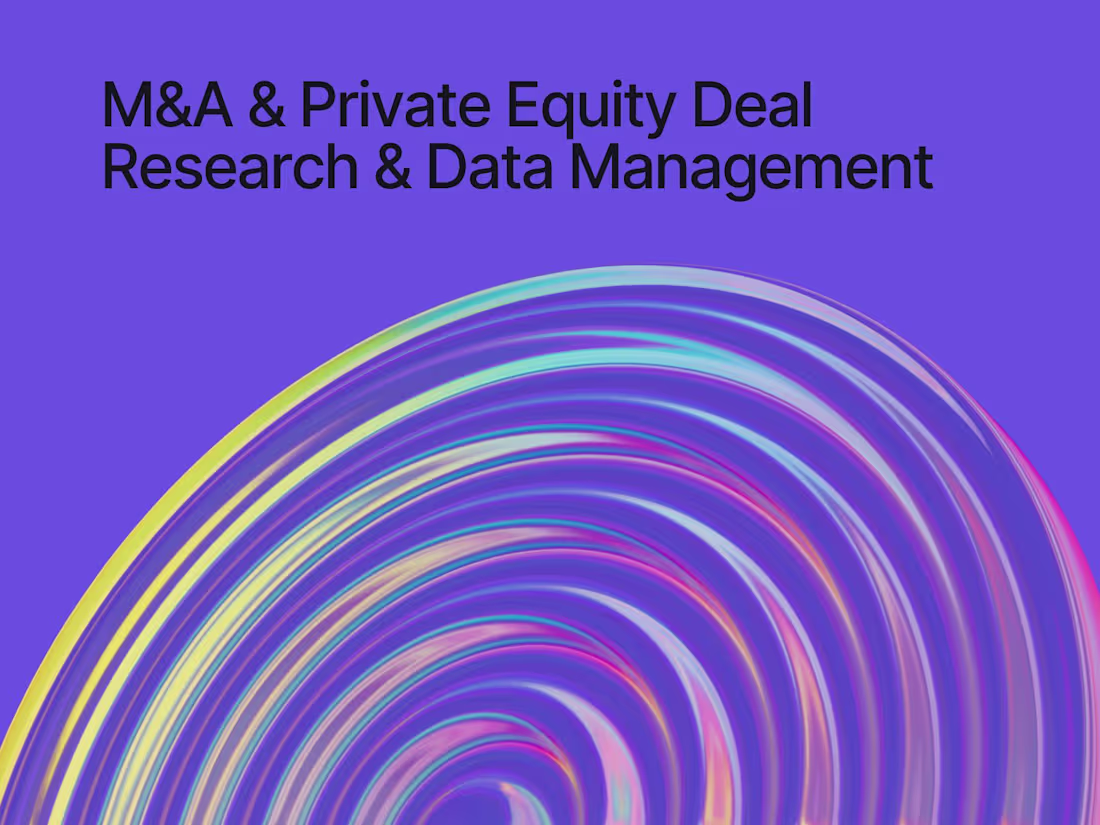 Cover image for M&A & Private Equity Deal Research & Data Management