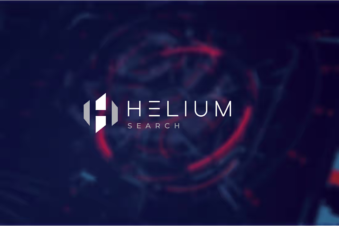 Cover image for A futuristic identity built for Helium Search. Clean geometr...
