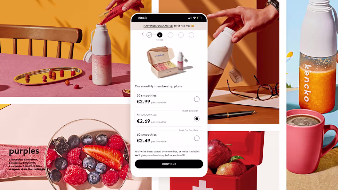 Cover image for Kencko —  E-commerce subscription service for healthy smoothies.