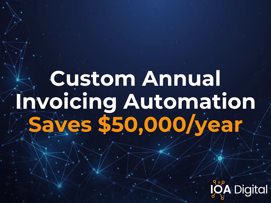 Cover image for Custom Annual Invoicing Automation to Save $50,000+/year