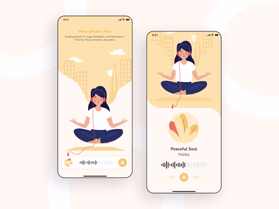 Cover image for Yoga Music App – Calm & Mindful UI Design