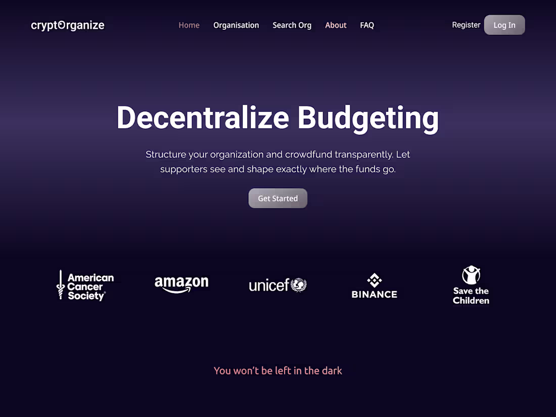 Cover image for CryptOrganise Web design