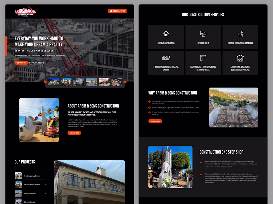 Cover image for Large Construction website UI design
