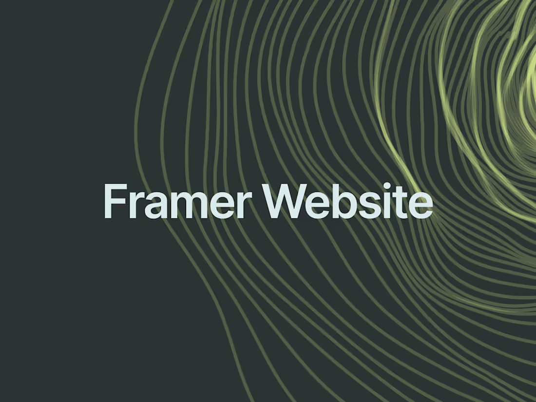 Cover image for Framer Website : Design & Development