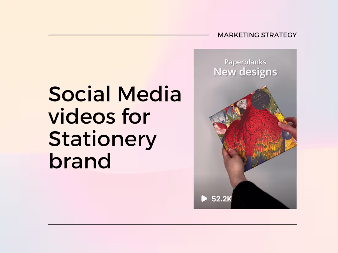 Cover image for Social Media videos for Stationery brand