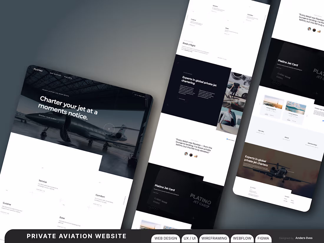 Cover image for Luxury Concept Website for Platino Private Aviation