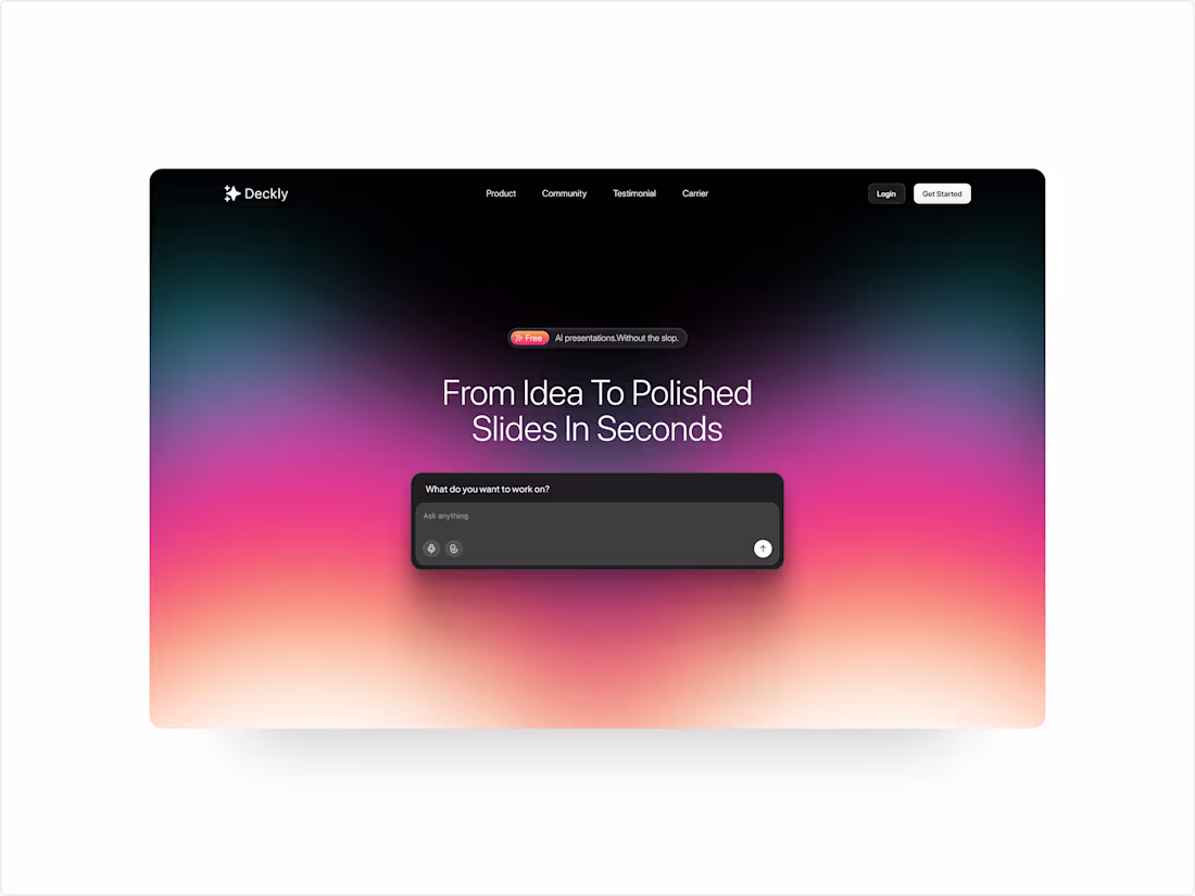 Cover image for AI Presentation Tool Landing Page